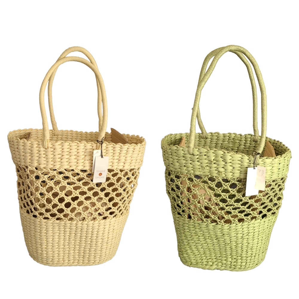 LAST ONE Straw Tote Handbag - Shade & Shore BEIGE ONLY - Picture 8 of 13